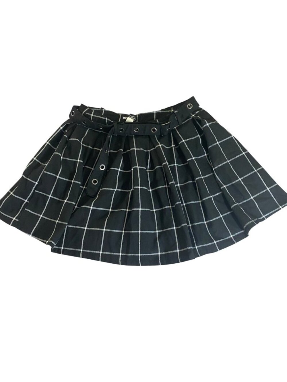 Hot Topic Women's Punk Goth Black Plaid Mini Skirt - Large
